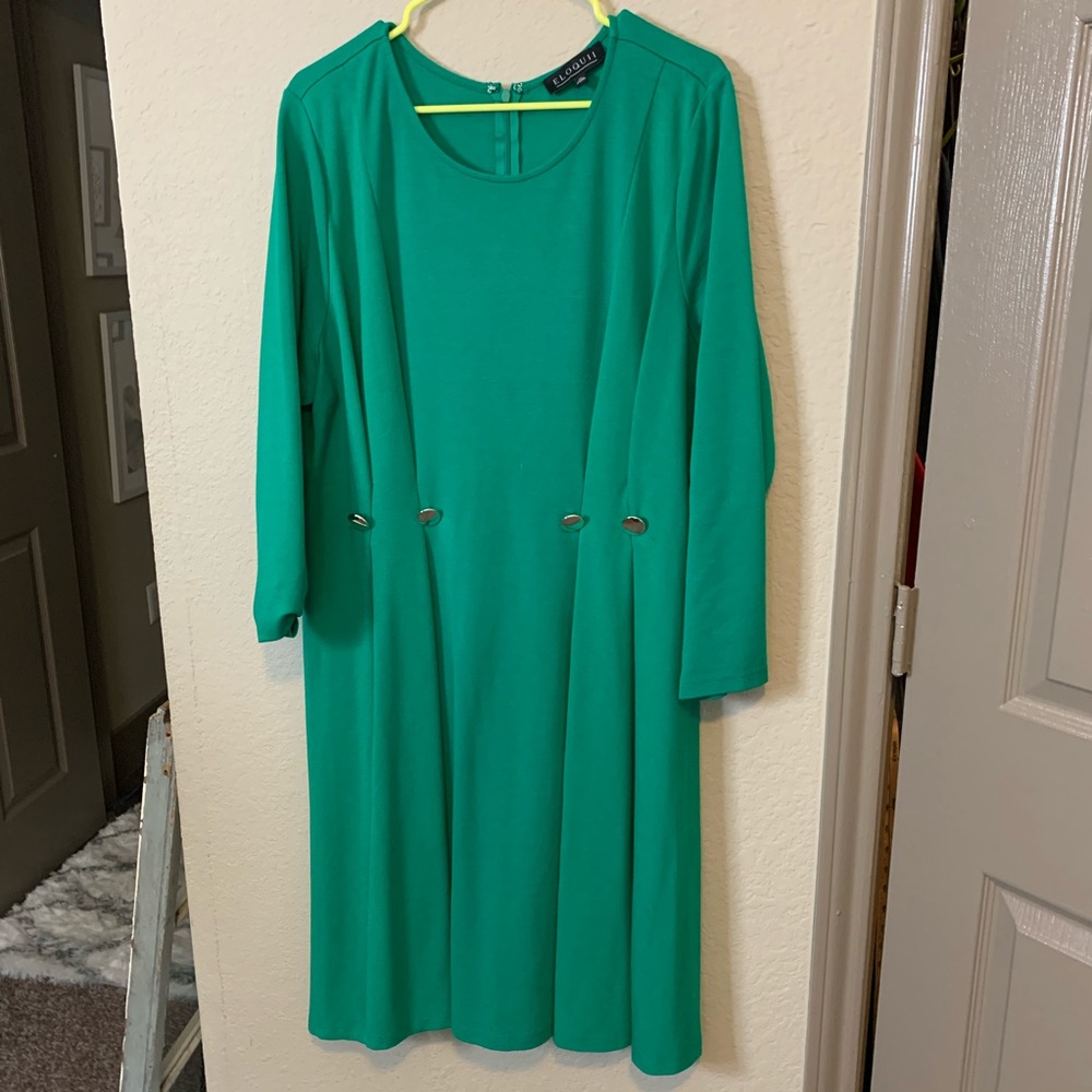 Green Eloquii Button Dress